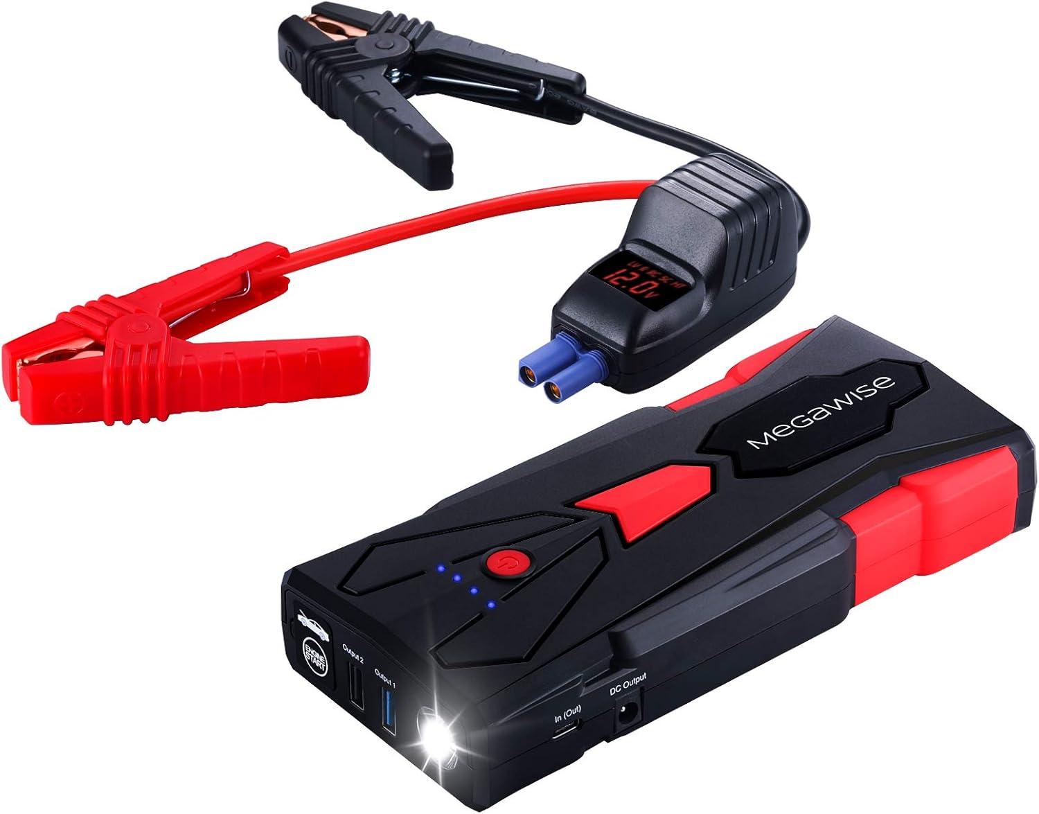 image:imageMEGAWISE 1500A Peak 16800mAh Car Battery Jump Starter Booster up to 7L Gas or 5L Diesel Engines 12V Portable Power with Dual USB Outputs amp Flashlight 2023 Upgraded Extremely Safe
