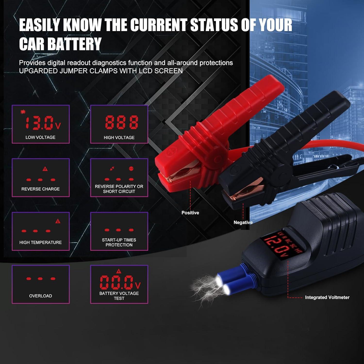 image:imageMEGAWISE 1500A Peak 16800mAh Car Battery Jump Starter Booster up to 7L Gas or 5L Diesel Engines 12V Portable Power with Dual USB Outputs amp Flashlight 2023 Upgraded Extremely Safe