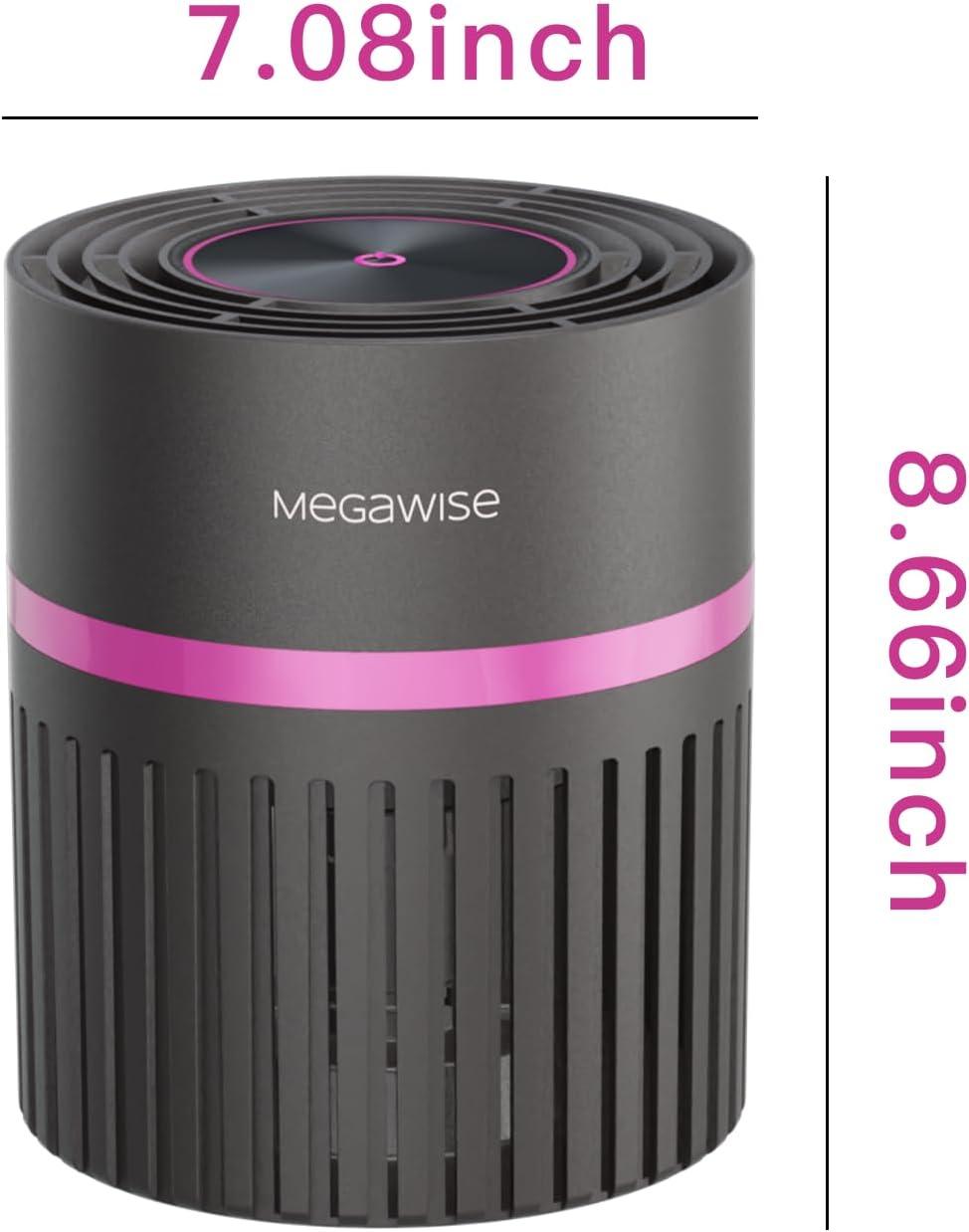image:imageMEGAWISE H13 HEPA Air Purifier for Home Bedroom amp Office 3Stage Filtration for Smoke Dust Pet Dander Quiet amp OzoneFreeBlack