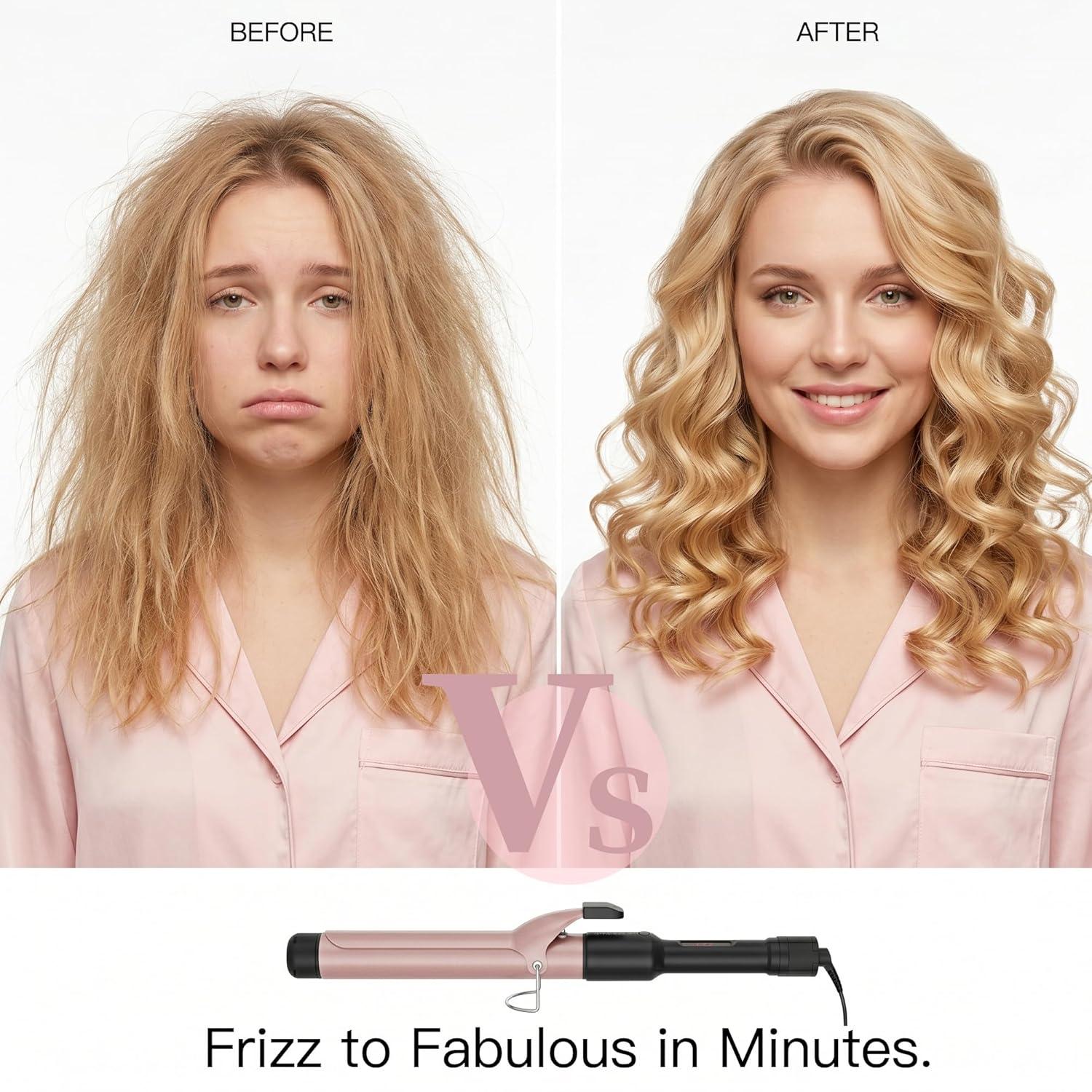 image:imageMEGAWISE Unlock Your Hairs Potential with MegaWise Pro Curling Iron 1 14 inch Ceramic Barrel 60s Fast Heating AntiScald Grip and Complete Styling Kit for Effortless Glamour