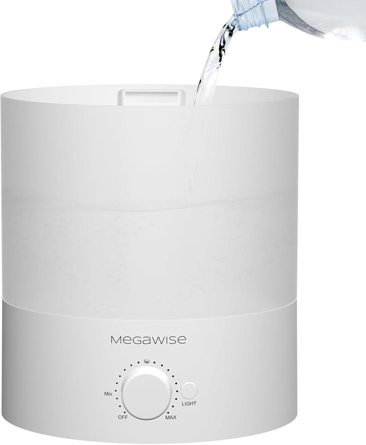 image:imageMegaWise 35L Cool Mist Humidifier WhisperQuiet Ultrasonic Vaporizer for Baby Nursery Bedroom amp Office TopFill Design Essential Oil Diffuser Easy to Clean 7Color Night Light Auto ShutOffMedium