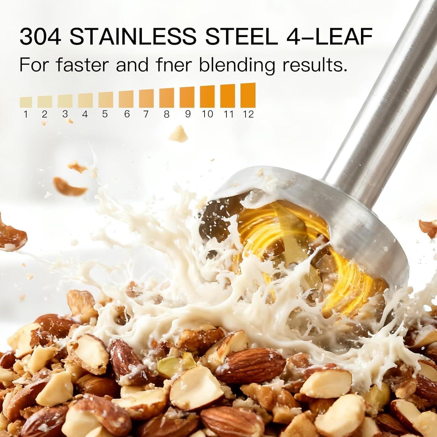 image:imageMegaWise 5in1 Immersion Hand Blender Titanium Reinforced Blades 80 Sharper 12Speed Powerful Stick Blender with 500ml Chopper 600ml Beaker Whisk amp Milk Frother for Smoothies Baby Food amp Soup3in 1 Red