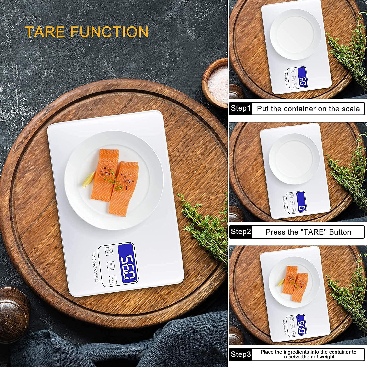 image:imageMegaWise Precision Food Scale 33lb Waterproof Rechargeable Digital Kitchen Scale 1g004oz Precise Graduation Weight Grams and Ounces for Cooking Baking 5 Units Conversion Tare FunctionWeigh Scale