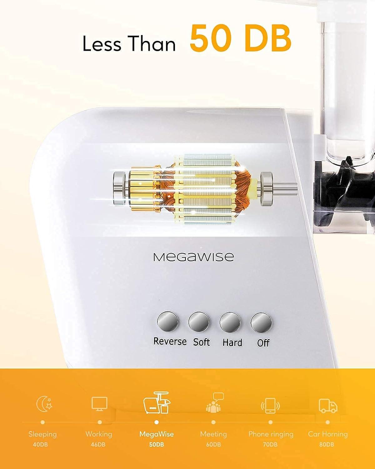 image:imageMegaWise Pro 2025 Updated Slow Masticating Juicer 95 Juice Yield 2Speed amp 9Segment Spiral Cold Press for Vegetables Fruits Nuts Enhanced Nutrition Better Taste