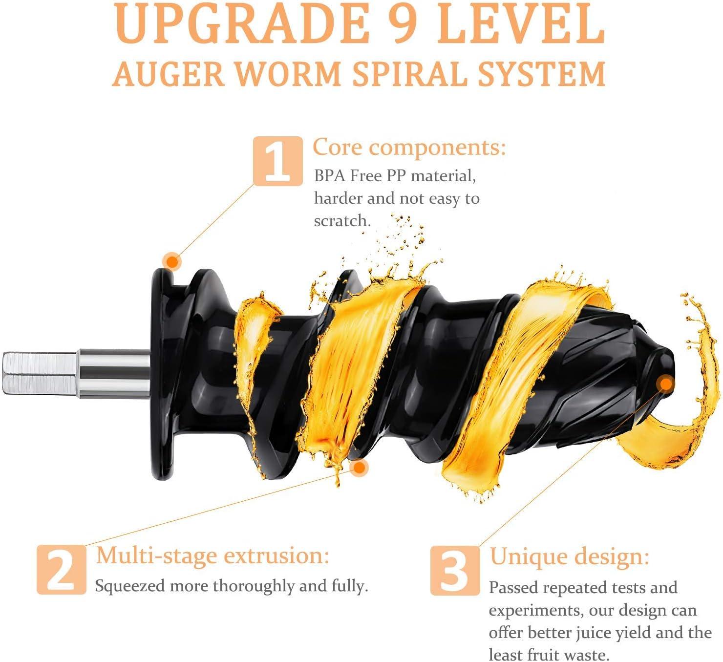 image:imageMegaWise Pro 2025 Updated Slow Masticating Juicer 95 Juice Yield 2Speed amp 9Segment Spiral Cold Press for Vegetables Fruits Nuts Enhanced Nutrition Better Taste