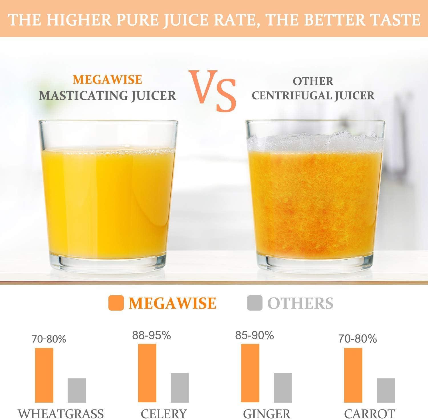 image:imageMegaWise Pro 2025 Updated Slow Masticating Juicer 95 Juice Yield 2Speed amp 9Segment Spiral Cold Press for Vegetables Fruits Nuts Enhanced Nutrition Better Taste