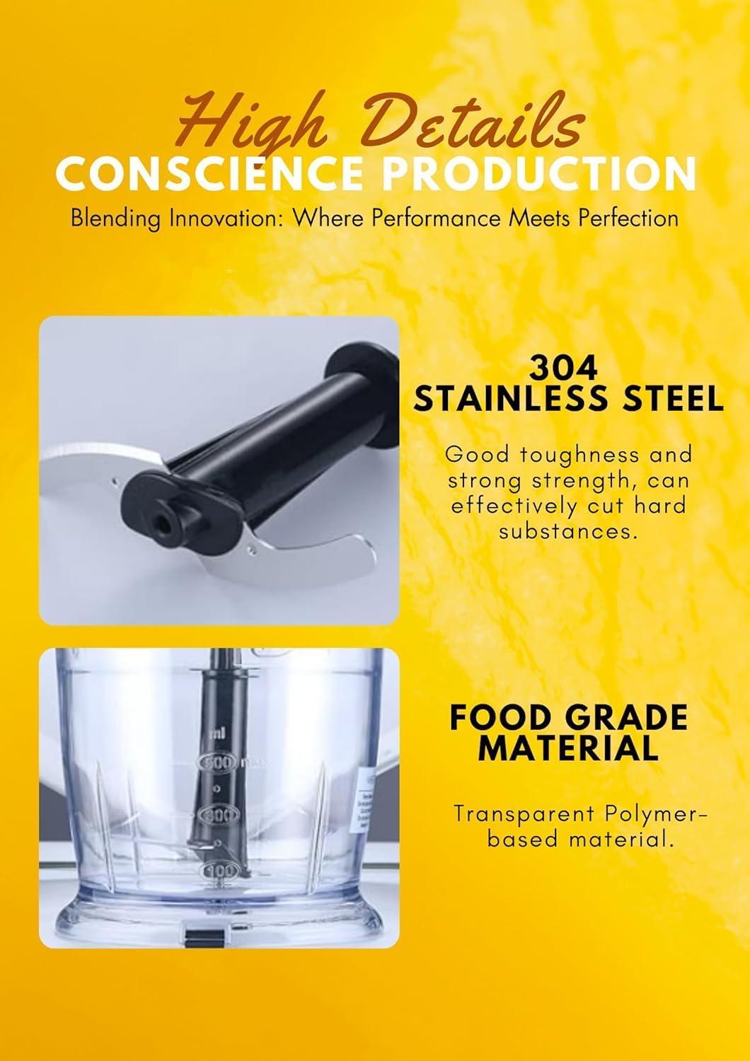 image:imageMegaWise Pro Titanium Reinforced 5in1 Immersion Hand Blender Powerful Motor with 80 Sharper Blades 12Speed Corded Blender BlackBlack