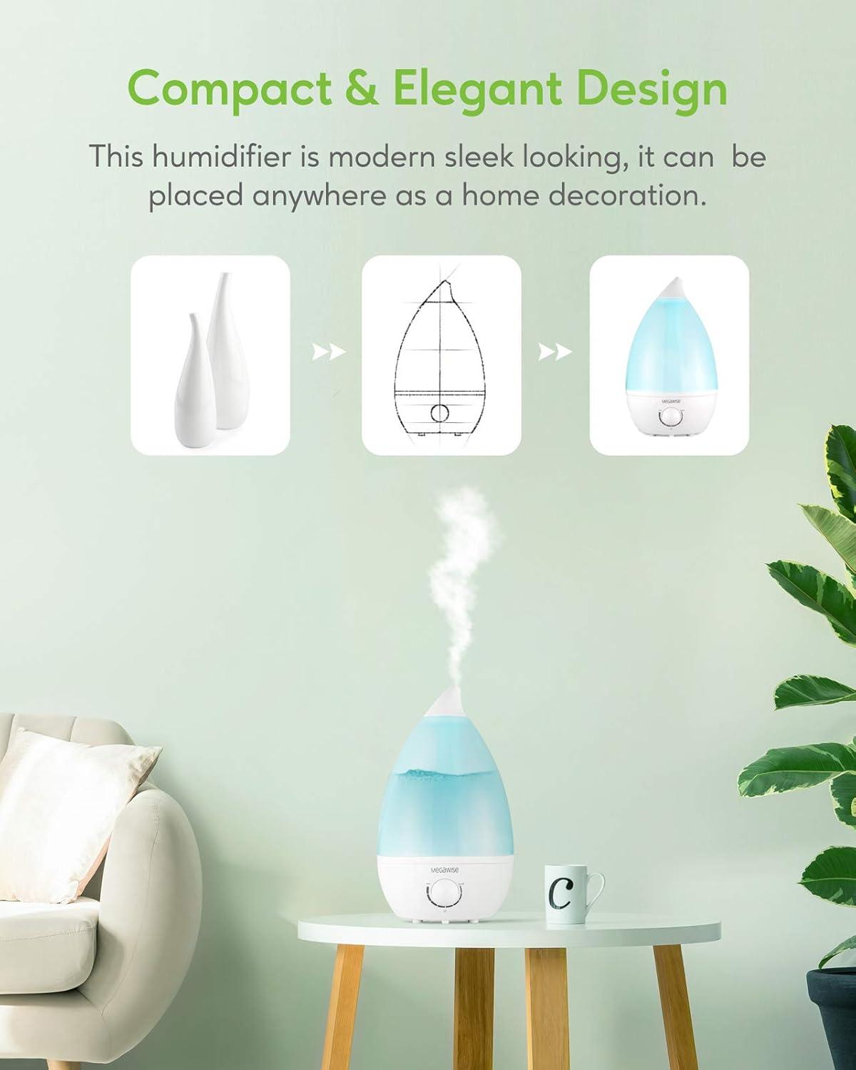 image:imageMegaWise Ultrasonic Cool Mist Humidifier SK7620 15L Capacity WhisperQuiet Operation Adjustable Mist Output Auto ShutOff Ideal for Home Office Baby Room and Bedroom15 L