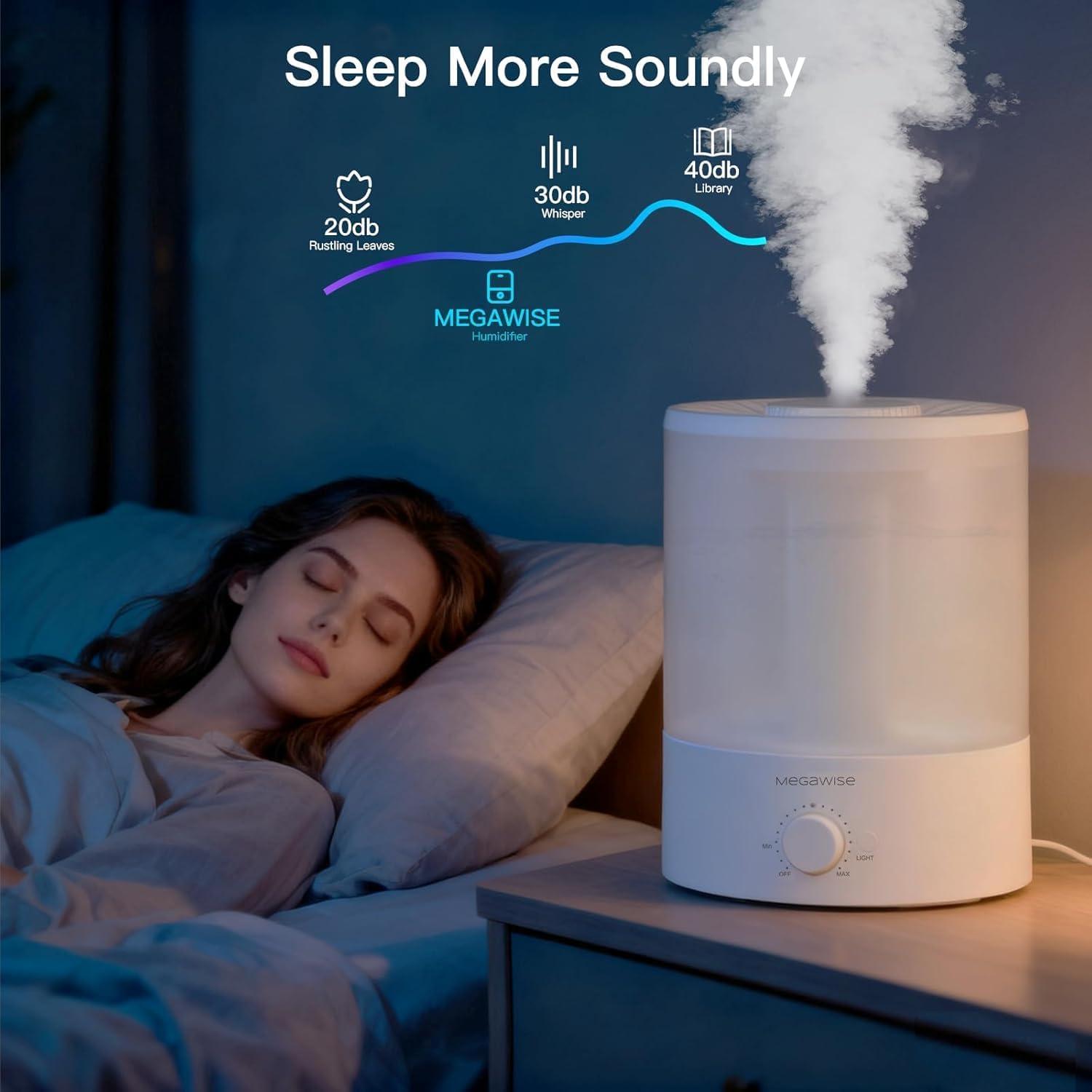image:imageMegaWise Ultrasonic Cool Mist Humidifier SK7620 15L Capacity WhisperQuiet Operation Adjustable Mist Output Auto ShutOff Ideal for Home Office Baby Room and Bedroom35 L