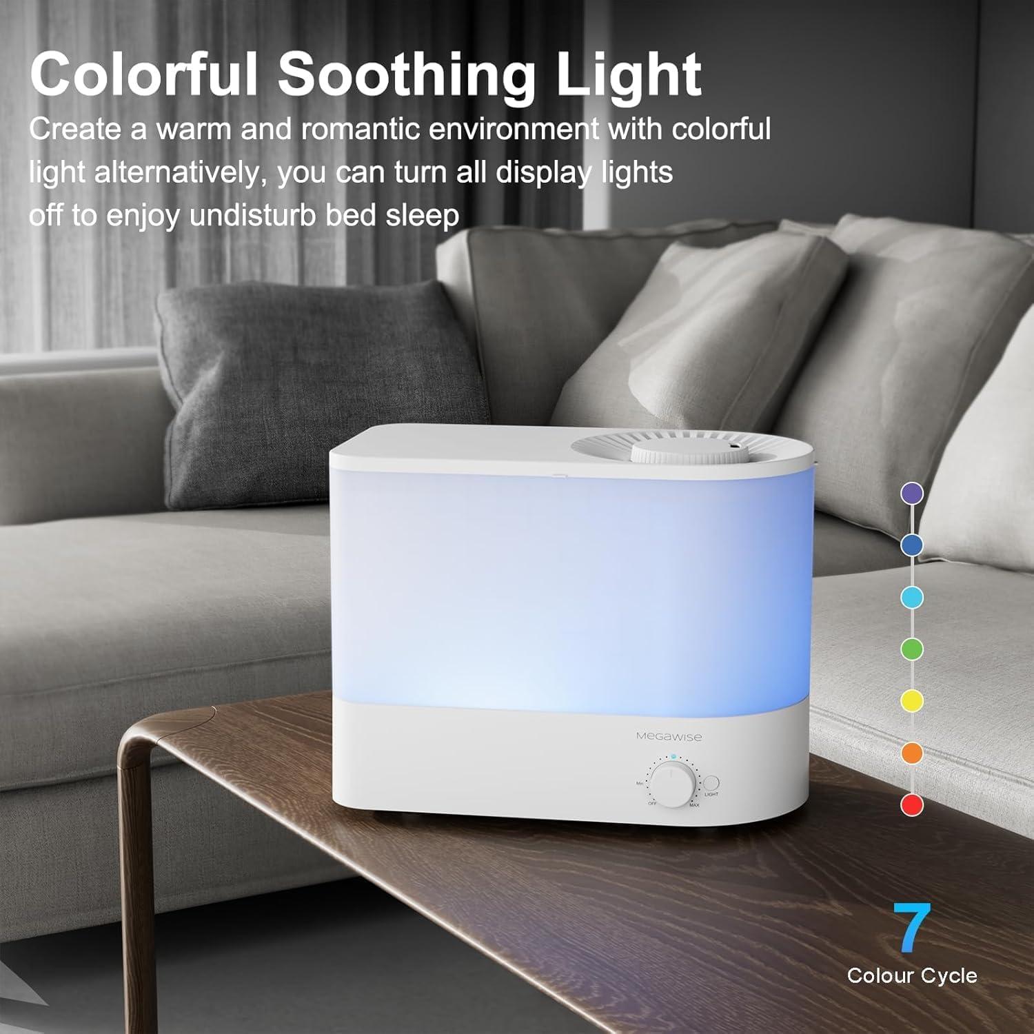 image:imageMegaWise Ultrasonic Cool Mist Humidifier SK7620 15L Capacity WhisperQuiet Operation Adjustable Mist Output Auto ShutOff Ideal for Home Office Baby Room and Bedroom6 L