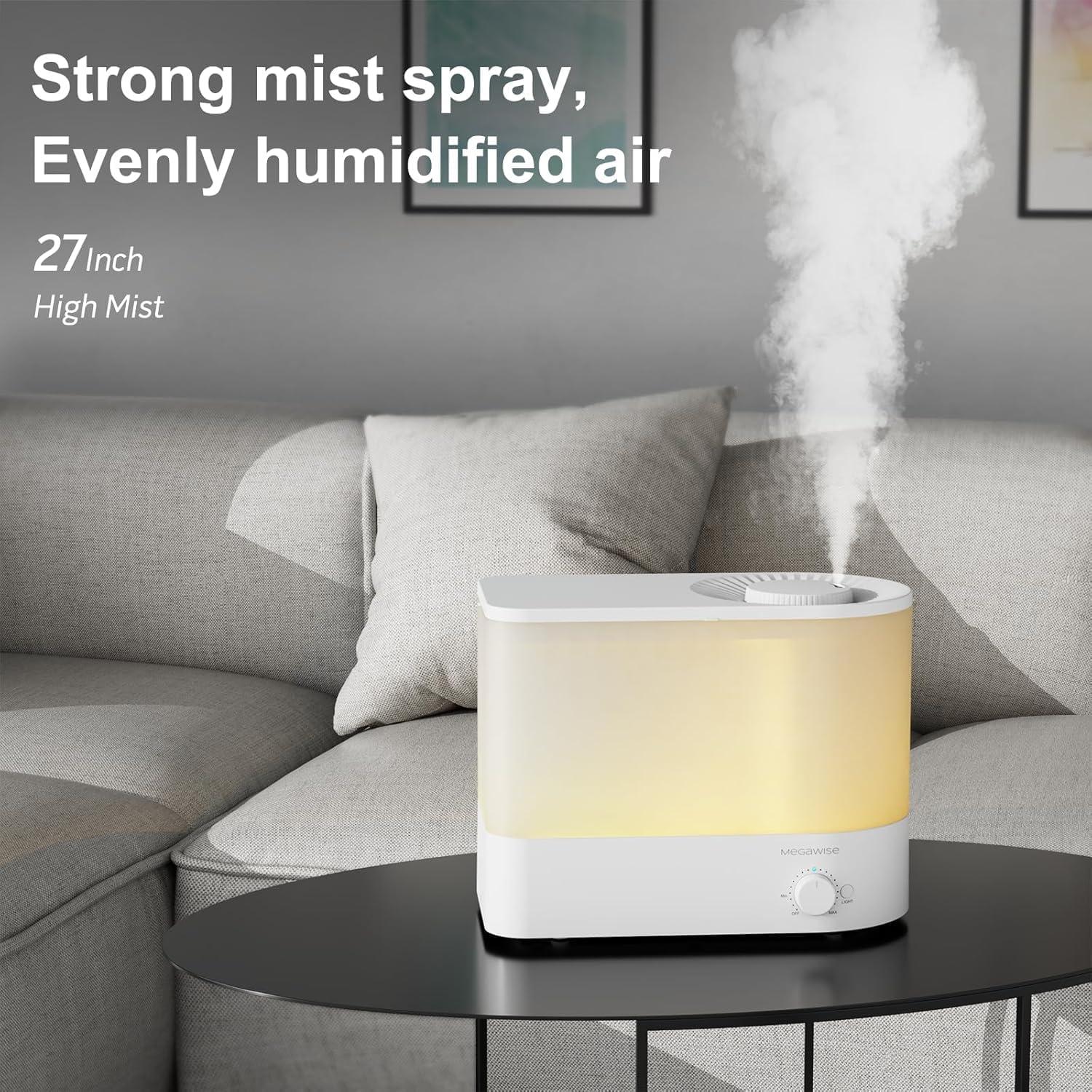 image:imageMegaWise Ultrasonic Cool Mist Humidifier SK7620 15L Capacity WhisperQuiet Operation Adjustable Mist Output Auto ShutOff Ideal for Home Office Baby Room and Bedroom6 L