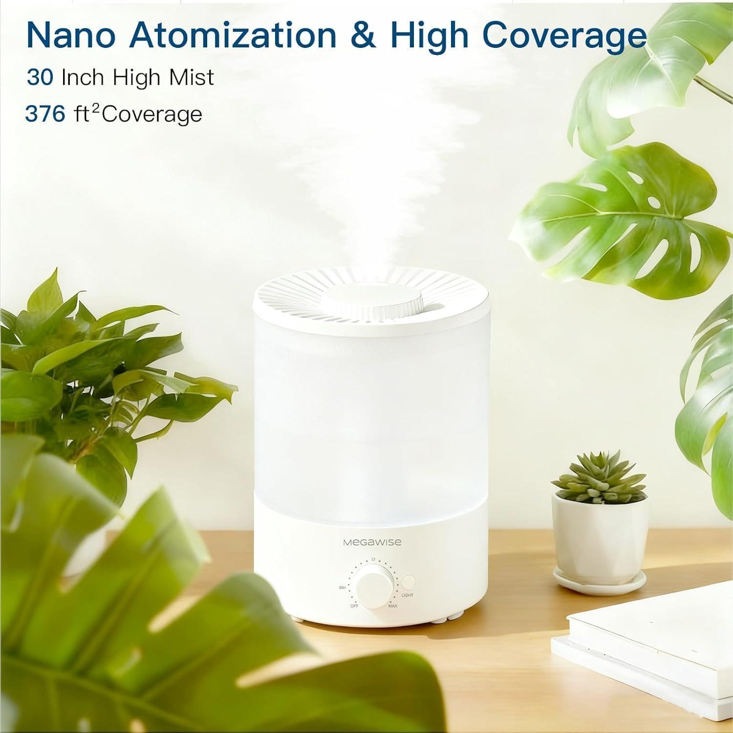 image:imageMegaWise Ultrasonic Cool Mist Humidifier SK7620 15L Capacity WhisperQuiet Operation Adjustable Mist Output Auto ShutOff Ideal for Home Office Baby Room and Bedroom35 L
