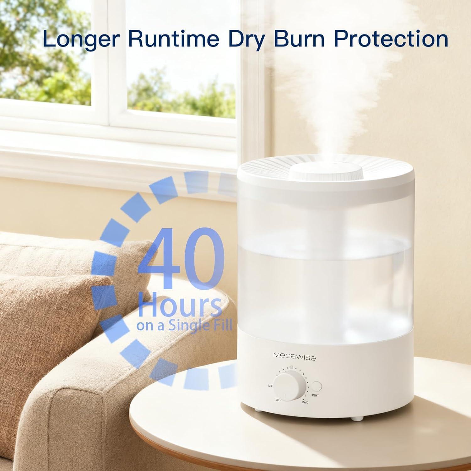 image:imageMegaWise Ultrasonic Cool Mist Humidifier SK7620 15L Capacity WhisperQuiet Operation Adjustable Mist Output Auto ShutOff Ideal for Home Office Baby Room and Bedroom35 L