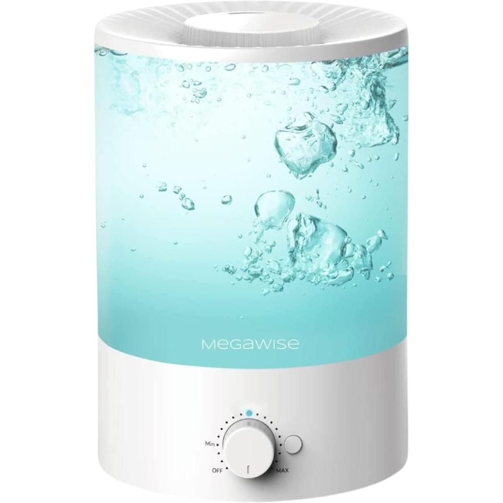image:imageMegaWise 35L Cool Mist Humidifier WhisperQuiet Ultrasonic Vaporizer for Baby Nursery Bedroom amp Office TopFill Design Essential Oil Diffuser Easy to Clean 7Color Night Light Auto ShutOffLarge