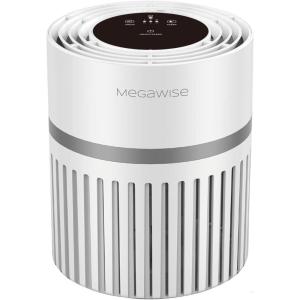 image:imageMEGAWISE H13 HEPA Air Purifier for Home Bedroom amp Office  3Stage Filtration for Smoke Dust Pet Dander  Quiet amp OzoneFreeWhite