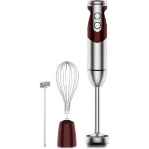 image:imageMegaWise 5in1 Immersion Hand Blender Titanium Reinforced Blades 80 Sharper 12Speed Powerful Stick Blender with 500ml Chopper 600ml Beaker Whisk amp Milk Frother for Smoothies Baby Food amp Soup3in 1 Red