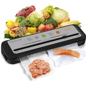 image:imageMegaWise Vacuum Sealer Machine  80kPa Suction Power Bags and Cutter Included  Compact OneTouch Automatic Food Sealer with External Vacuum System  Dry Moist Fresh Modes for All Saving needsGrey